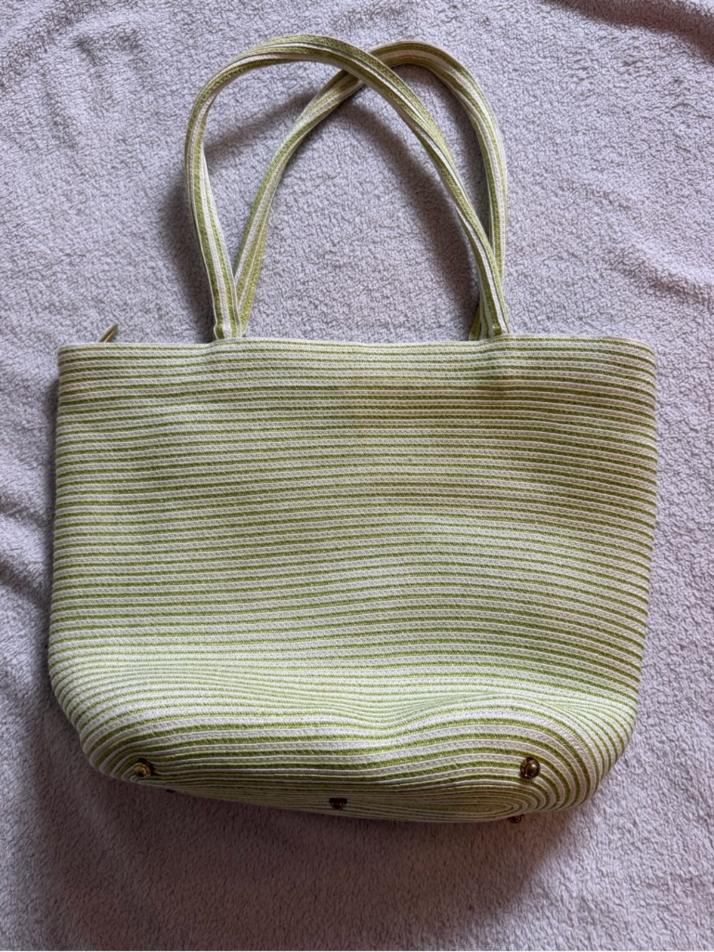 Eric Javitz | Green and White Straw Tote Sequin Fish Bag Resort Beach Purse - Picture 4 of 13